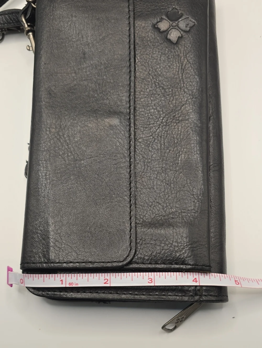 Patricia Nash Black Leather Women's Crossbody Wallet Bag